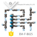 EM-F-B025 Manifold de 6 vias de compressão de latão com válvula